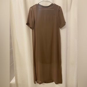 Zara mesh dress, color olive, underlined, XS, side slits